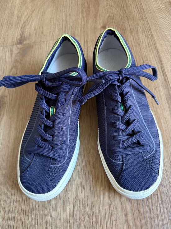 Rothy's Shoes - Rothy's The Lace Up Sneaker in Navy Blue & Green Classic Streetwear Size 6